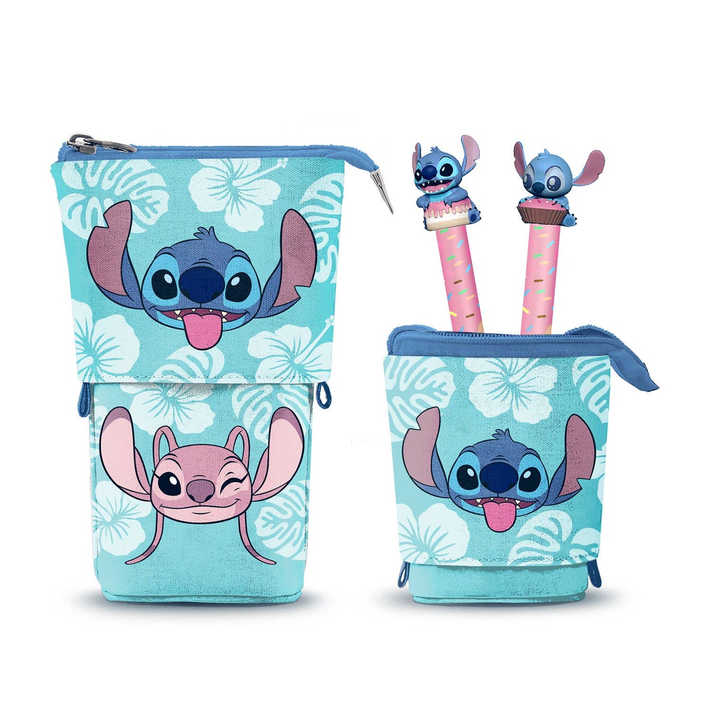 Federmäppchen, niedlich, mit 2 Disney Lilo & Stitch „Aloha“-Radiergelstiften