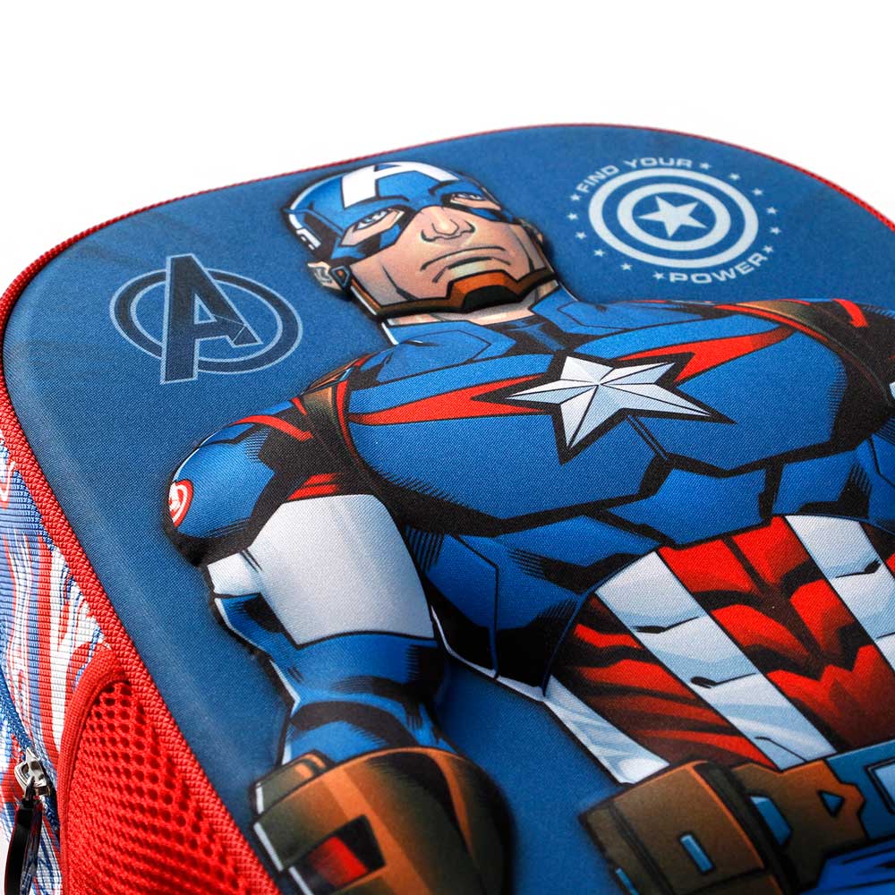 Sac à Dos 3D à Roulettes Petit Marvel Captain America « First »