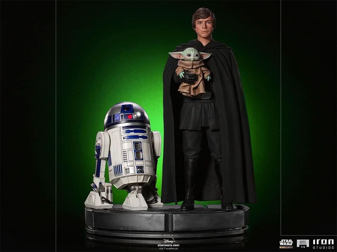 Statue Luke Skywalker, R2-D2 und Grogu – Star Wars: The Mandalorian – Legacy Replica 1/4