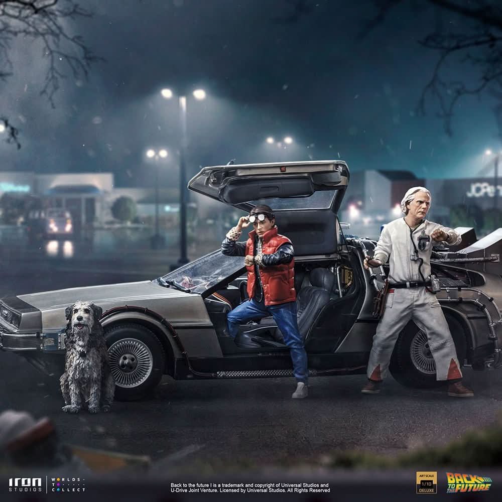 Statue Delorean Full Set Deluxe - Back to the Future - Art Scale 1/10