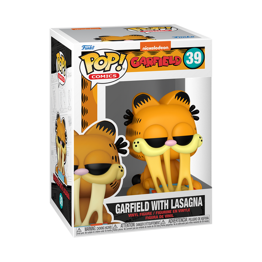 Garfield mit Lasagne-Gericht