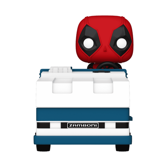 Pop! Rides Super Deluxe Deadpool op een Zamboni-machine