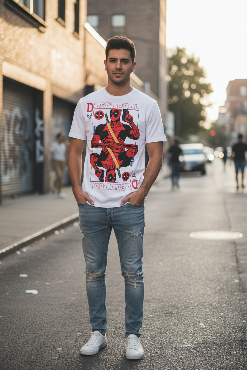 Deadpool-Karten-T-Shirt