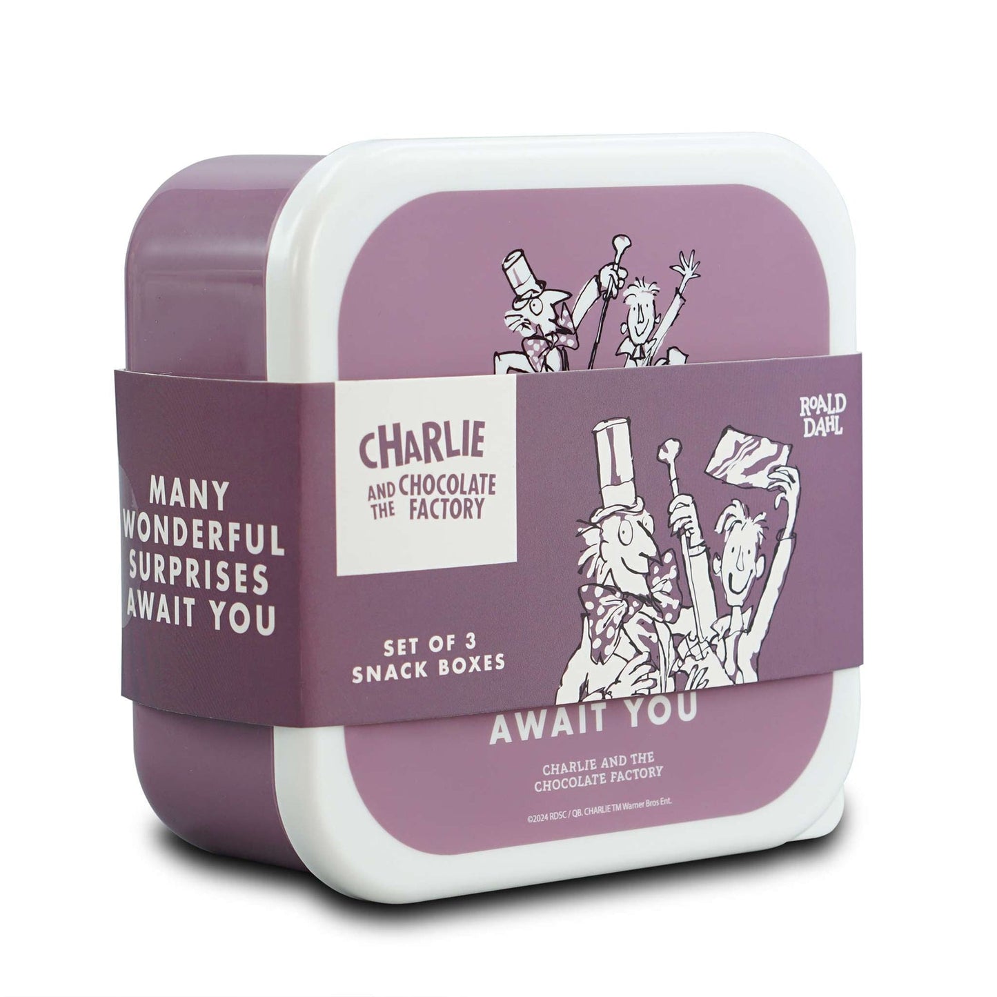 Lot de 3 boîtes à snack Roald Dahl - Charlie