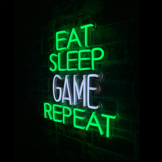 Neon Wall Eat Sleep Game Repeat