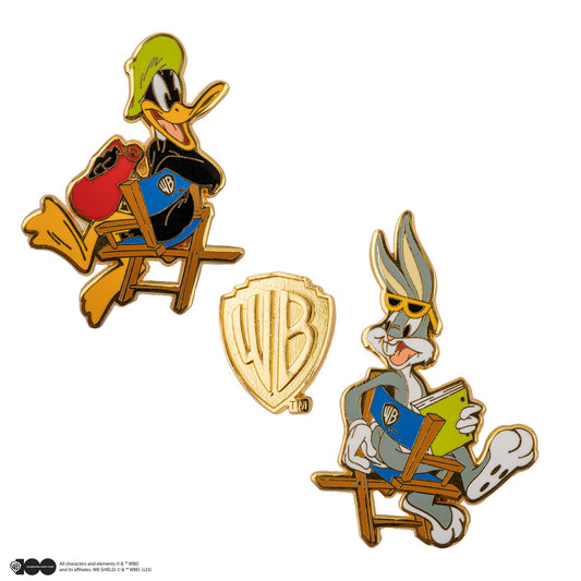*3er Set Anstecknadeln Bugs Bunny & Daffy Duck in den WB Studios