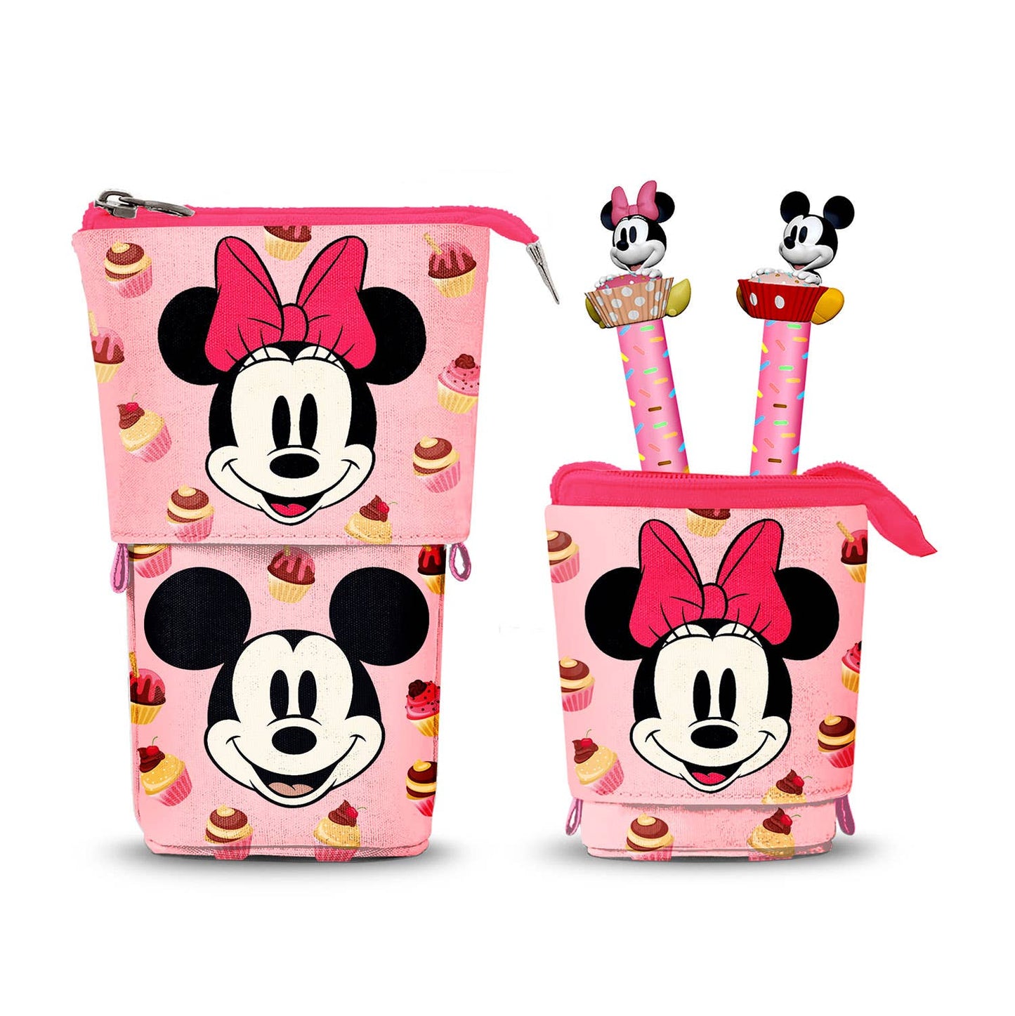 Federmäppchen „Muffin“ von Disney Minnie Mouse + 2 löschbare Gelschreiber