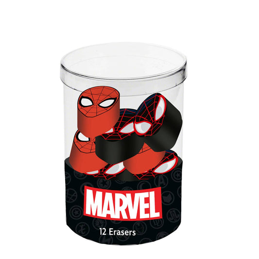 Cube with 12 Marvel Spider-Man "Peter" Erasers