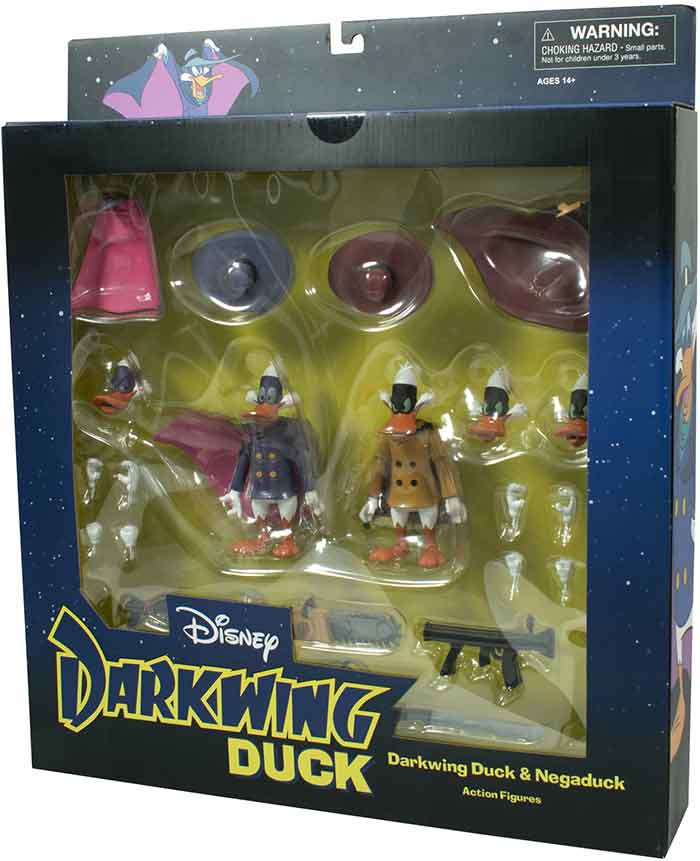 Pack 2 Darkwing Duck- und Negaduck-Figuren