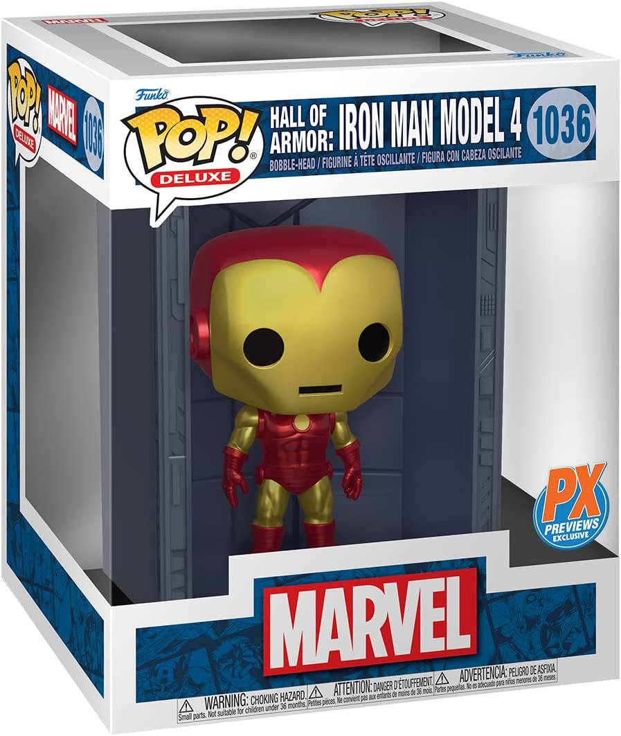 marvel pop deluxe hall of armor iron man model 4 px exclusive