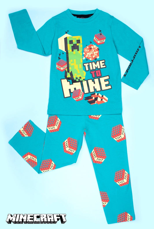 Pyjama Minecraft – blau