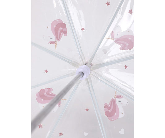 Parapluie Tutete Licorne Magique — vue intérieure des baleines et du motif