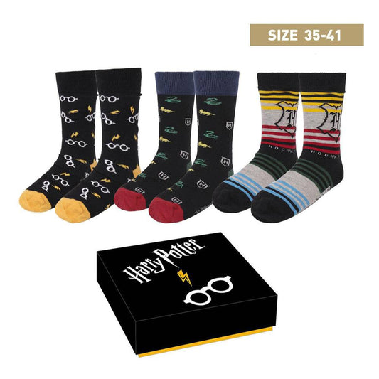 3 Paar Harry -Potter -Socken - Wappen