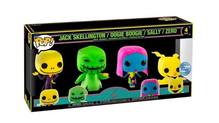 Funko Pop! NBX 4-Pack (Black Light) (SE) – L'Étrange Noël de monsieur Jack