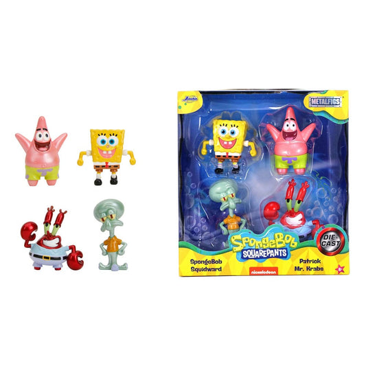 SpongeBob: Packung mit 4 Diecast Nano Metalfigs-Figuren – Welle 1