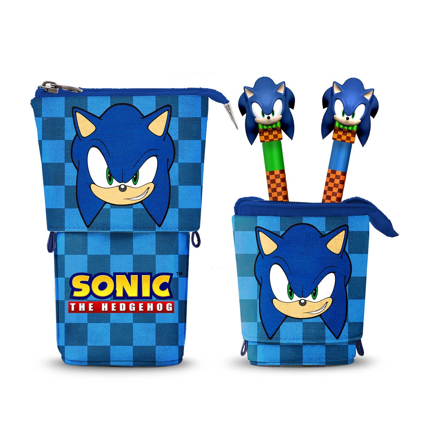 Sonic The Hedgehog -Trousse Cute + 2 Stylos Gel Effaçables