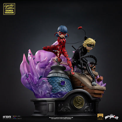 Ladybug and Cat Noir Statue - Miraculous 10th Anniversary Signed Edition - Deluxe Art Scale 1/10