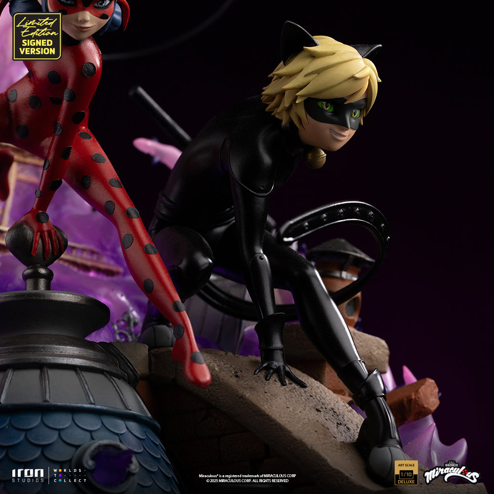 Ladybug and Cat Noir Statue - Miraculous 10th Anniversary Signed Edition - Deluxe Art Scale 1/10