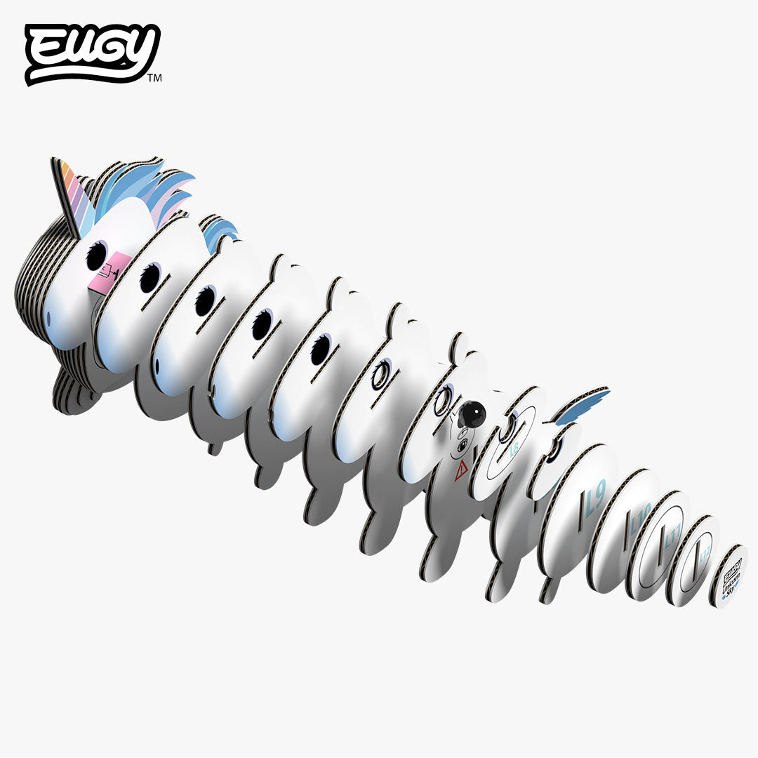 Maquette 3D EUGY 069 Licorne Ciel – pièces avant assemblage