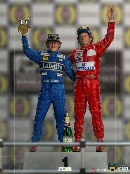 Statue Ayrton Senna und Alain Prost Deluxe Signed by Alain Prost Version - The Last Podium - Art Scale 1/10