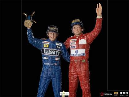 Statue Ayrton Senna und Alain Prost Deluxe Signed by Alain Prost Version - The Last Podium - Art Scale 1/10
