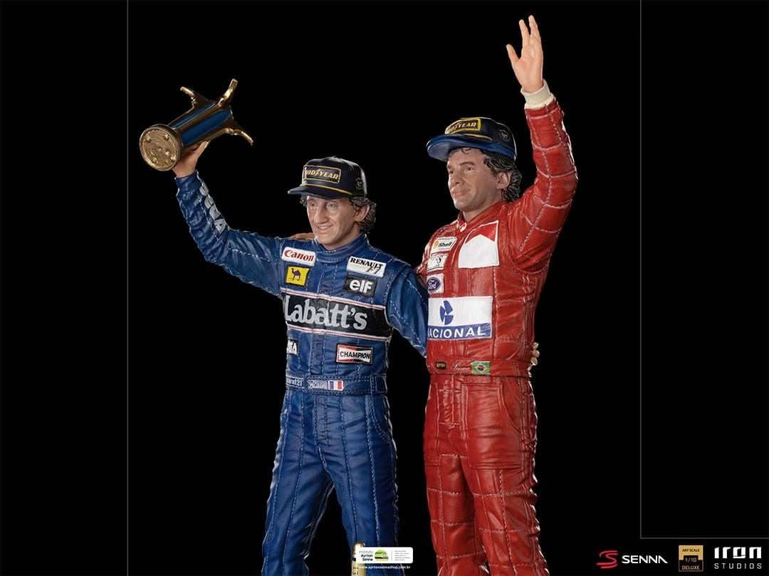 Statue Ayrton Senna und Alain Prost Deluxe Signed by Alain Prost Version - The Last Podium - Art Scale 1/10