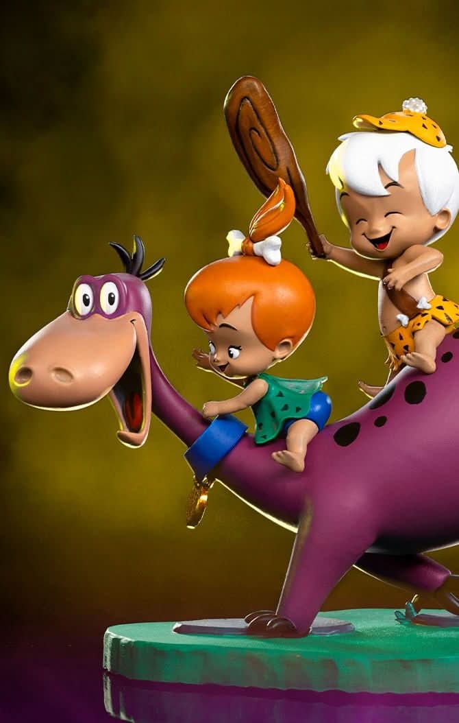 Statue Dino, Pebbles und Bamm-Bamm – Die Feuersteins – Art Scale 1/10