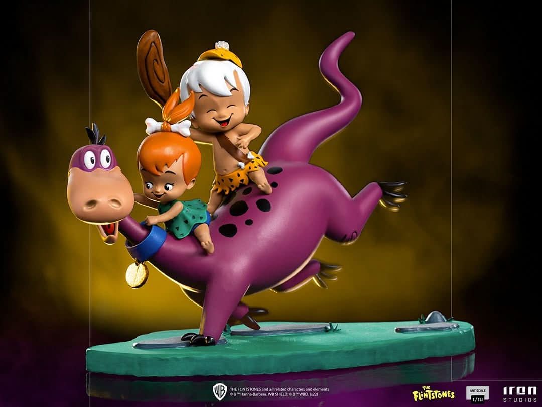 Statue Dino, Pebbles und Bamm-Bamm – Die Feuersteins – Art Scale 1/10