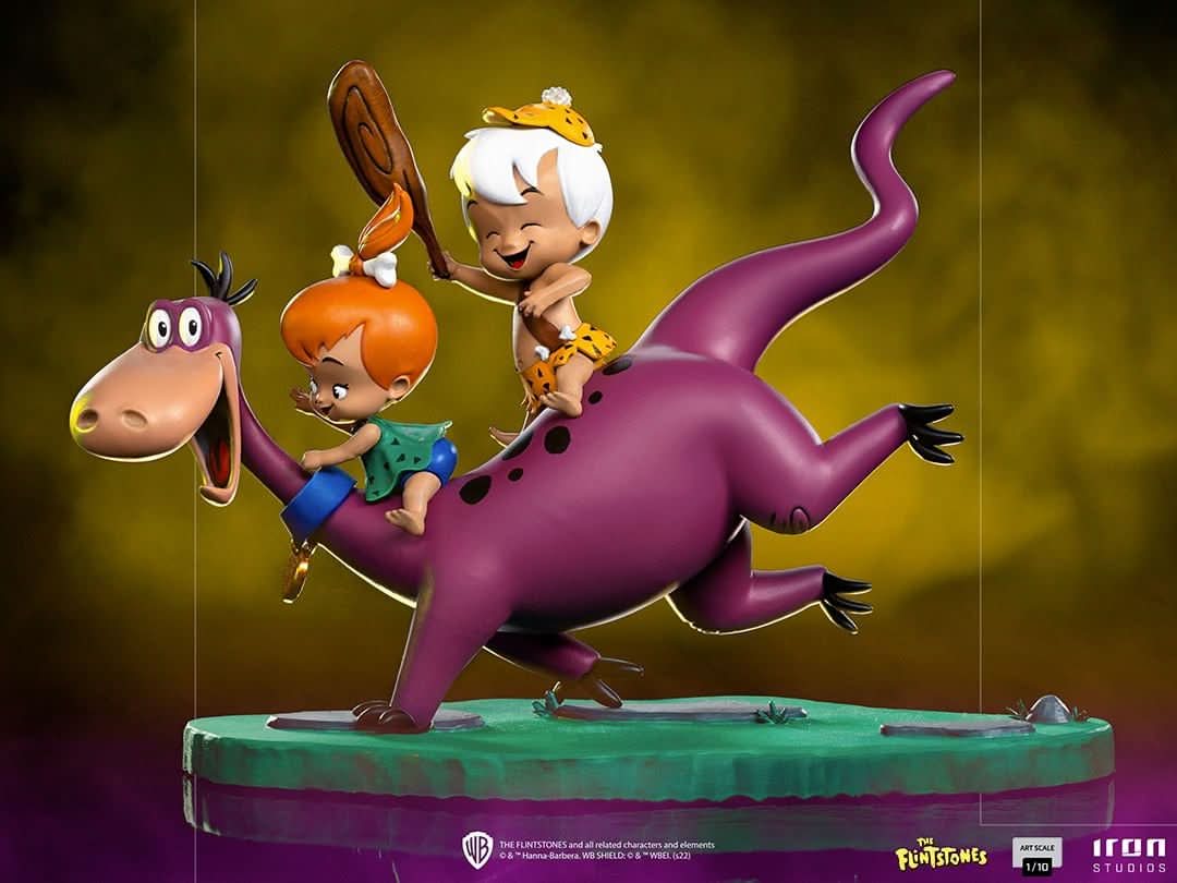 Statue Dino, Pebbles und Bamm-Bamm – Die Feuersteins – Art Scale 1/10