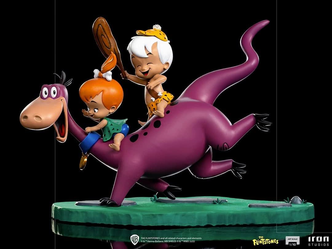 Statue Dino, Pebbles und Bamm-Bamm – Die Feuersteins – Art Scale 1/10