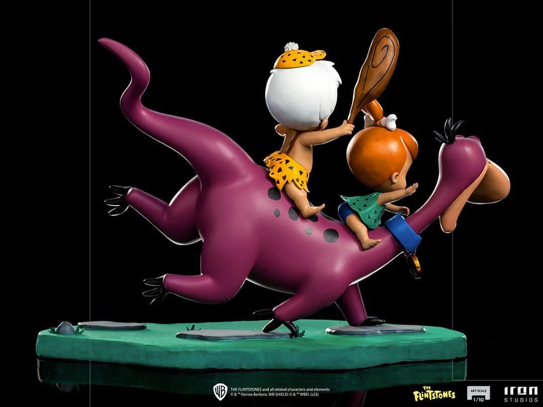 Statue Dino, Pebbles und Bamm-Bamm – Die Feuersteins – Art Scale 1/10