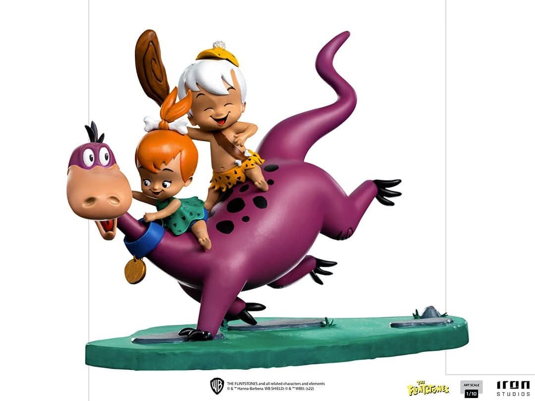 Statue Dino, Pebbles und Bamm-Bamm – Die Feuersteins – Art Scale 1/10