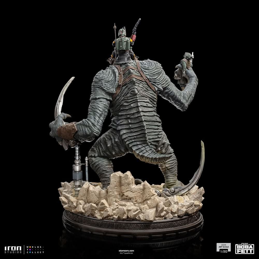 Boba Fett and Rancor Statue - Star Wars: The Book of Boba Fett - Demi Art Scale 1/20