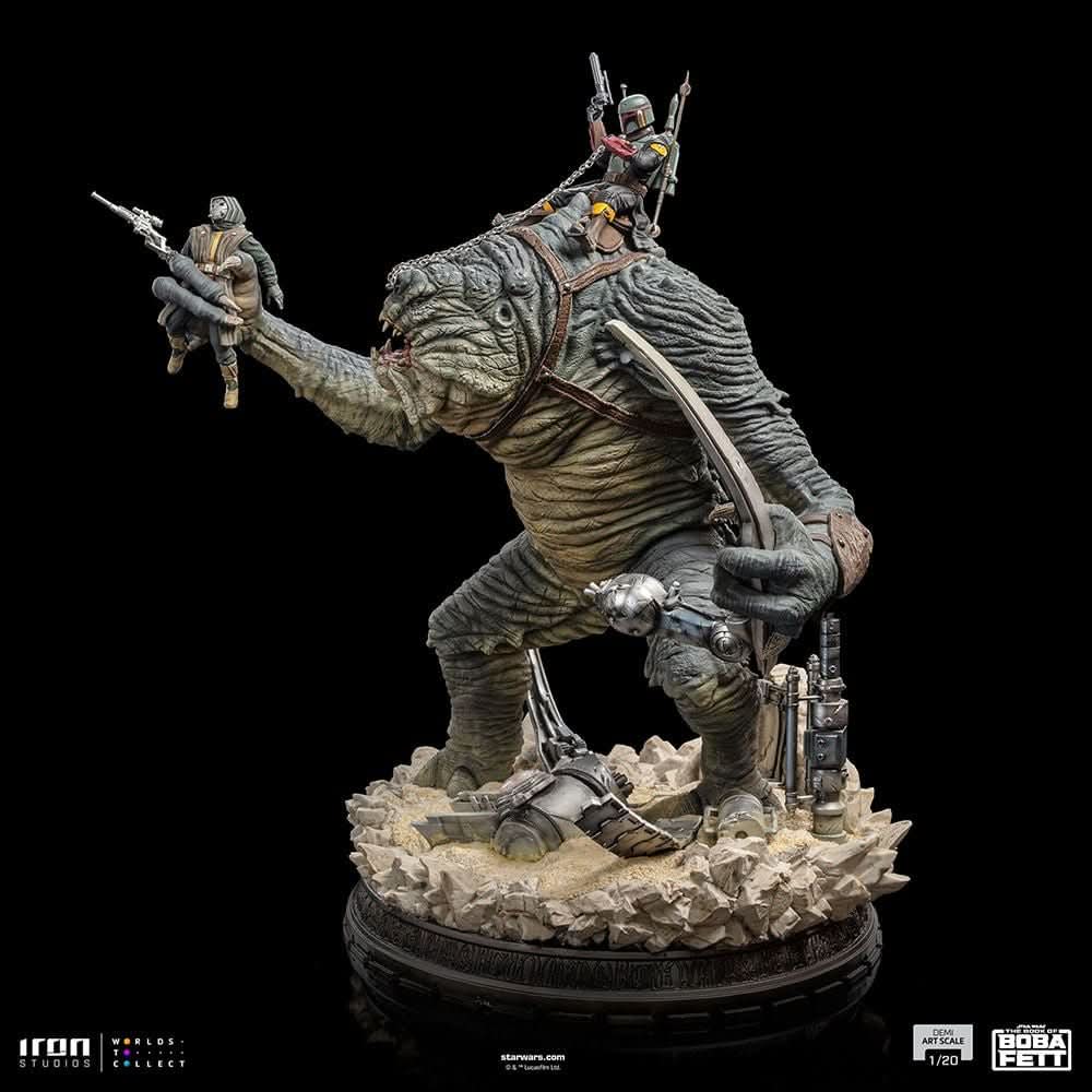 Boba Fett and Rancor Statue - Star Wars: The Book of Boba Fett - Demi Art Scale 1/20