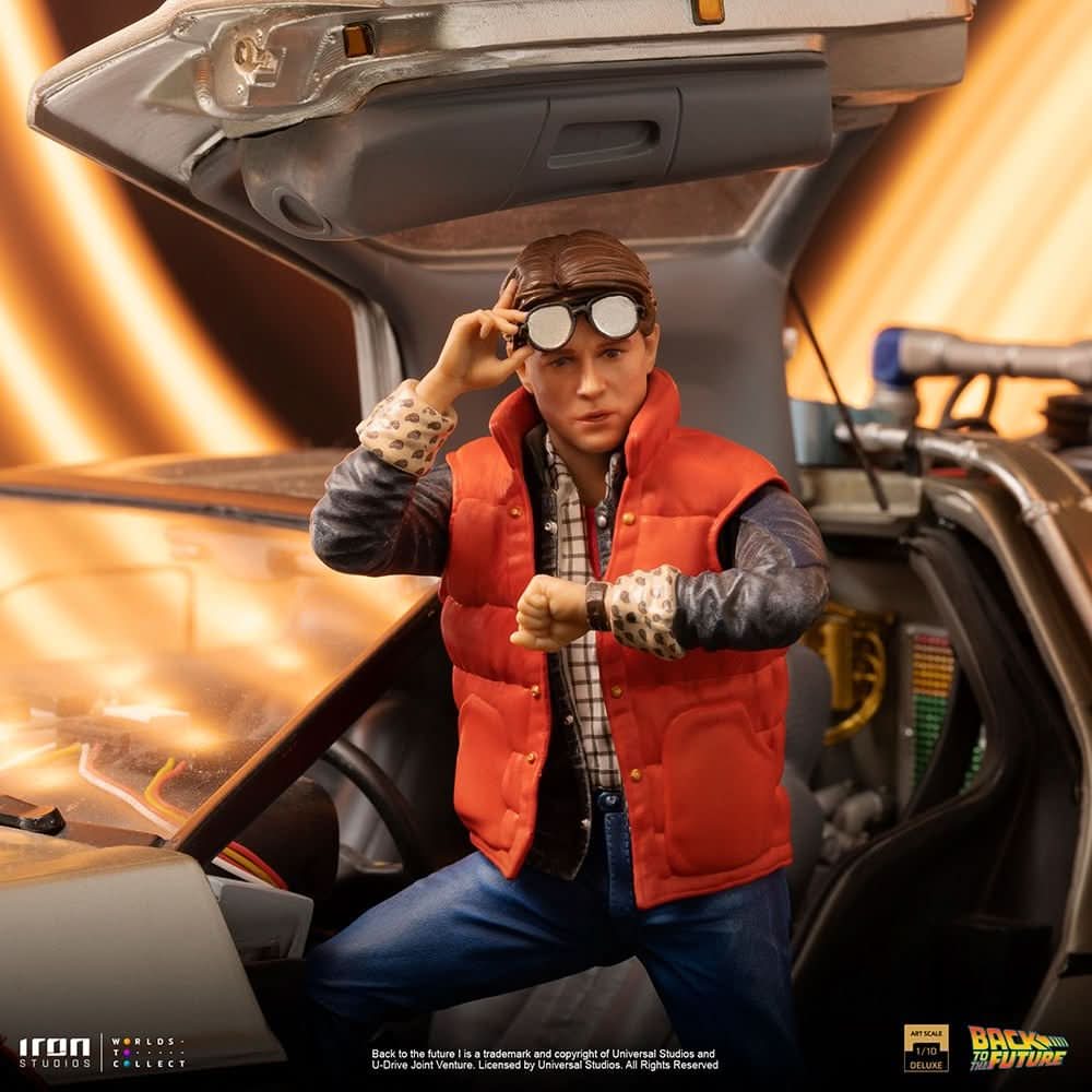Delorean Full Set Deluxe Statue - Back to the Future - Art Scale 1/10