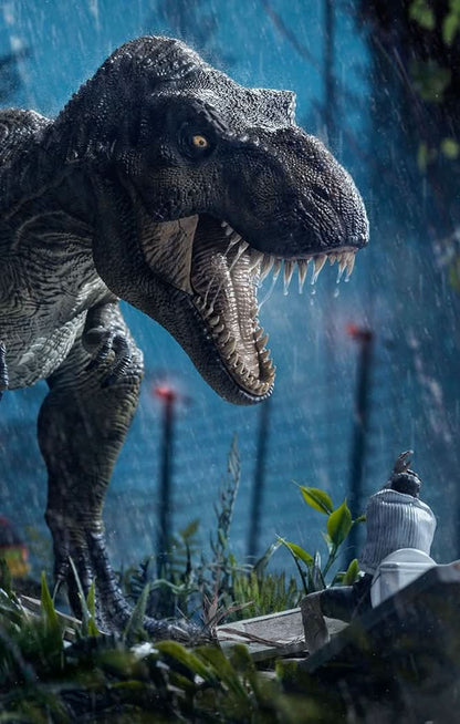Statue T-Rex Attack Donald Gennaro - Jurassic Park - Demi Maßstab 1/20