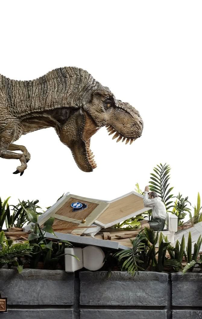 Statue T-Rex Attack Donald Gennaro - Jurassic Park - Demi Maßstab 1/20