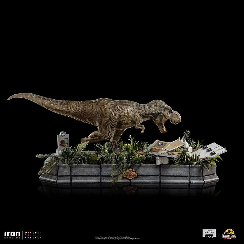 Statue T-Rex Attack Donald Gennaro - Jurassic Park - Demi Maßstab 1/20