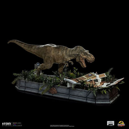 Statue T-Rex Attack Donald Gennaro - Jurassic Park - Demi Maßstab 1/20