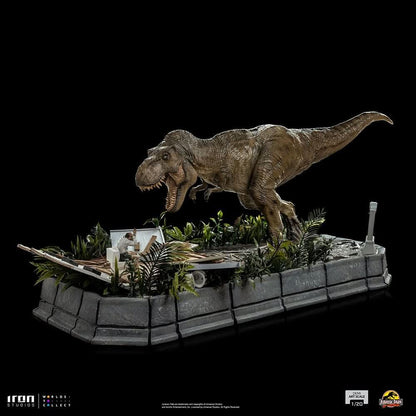 Statue T-Rex Attack Donald Gennaro - Jurassic Park - Demi Maßstab 1/20