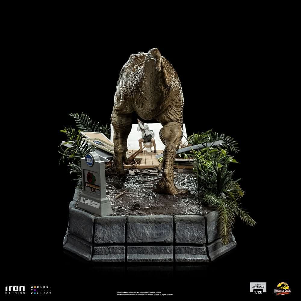 Statue T-Rex Attack Donald Gennaro - Jurassic Park - Demi Maßstab 1/20