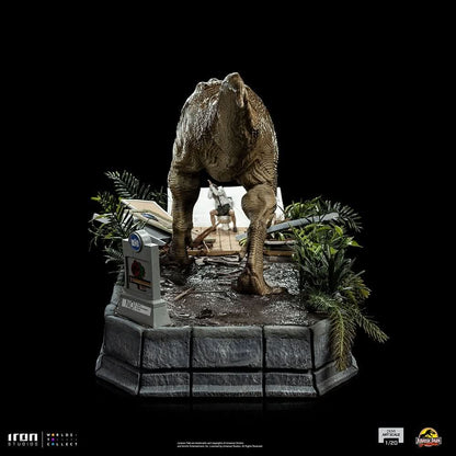 Statue T-Rex Attack Donald Gennaro - Jurassic Park - Demi Maßstab 1/20