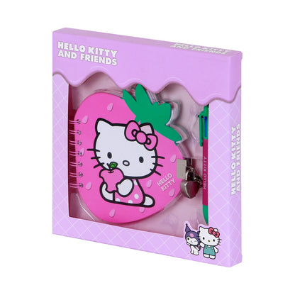 Coffret Journal + Stylo 6 Couleurs Hello Kitty « Strawberry »