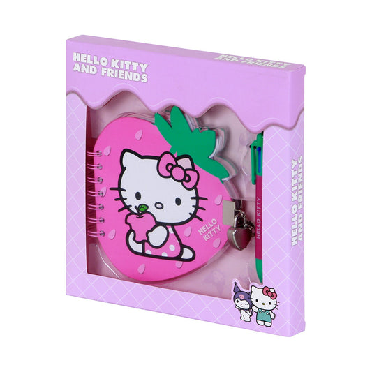 Coffret Journal + Stylo 6 Couleurs Hello Kitty « Strawberry »