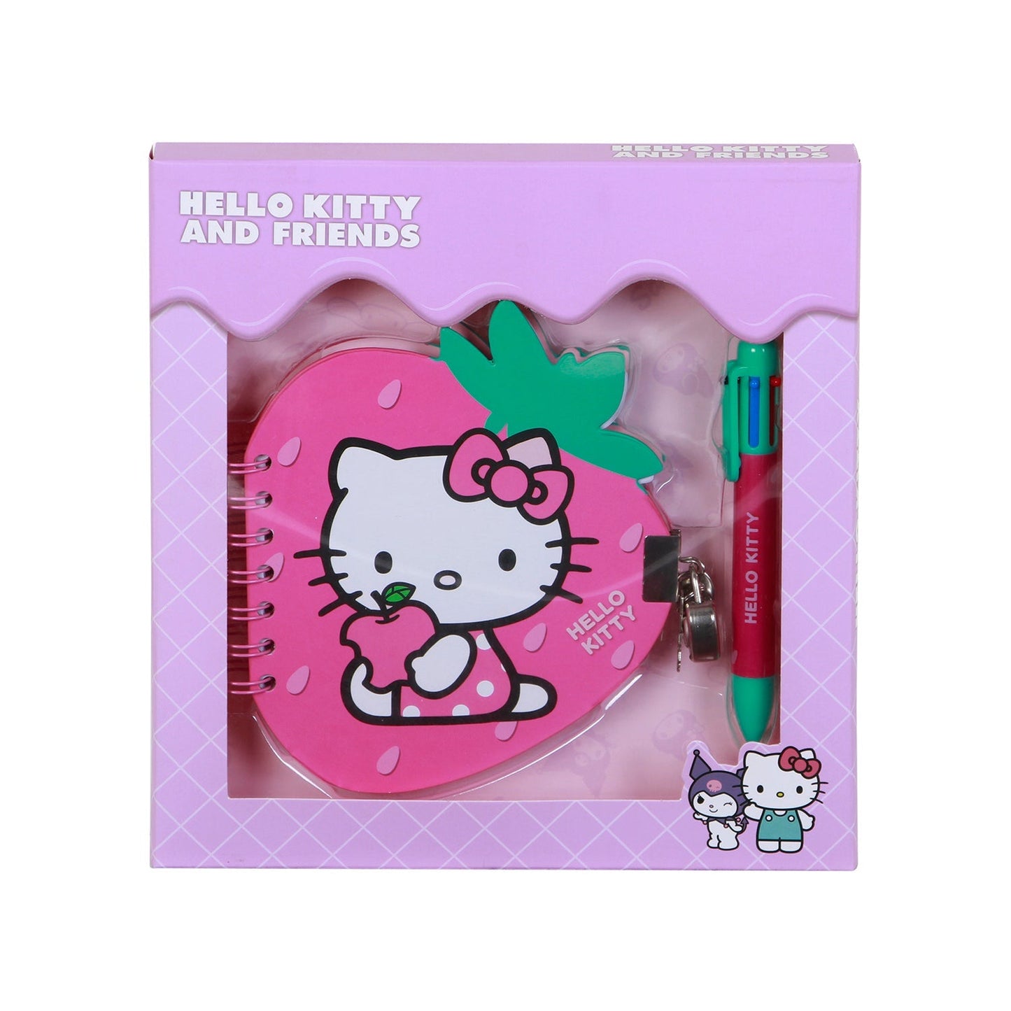 Coffret Journal + Stylo 6 Couleurs Hello Kitty « Strawberry »