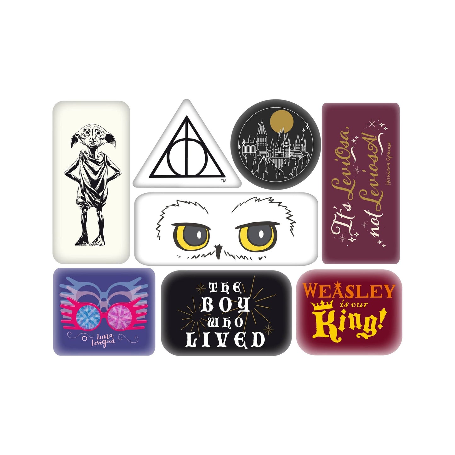 Set of 8 Harry Potter Epoxy Magnets - Characters