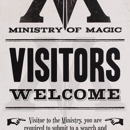 Plaque décorative en métal Harry Potter - Ministère de la Magie