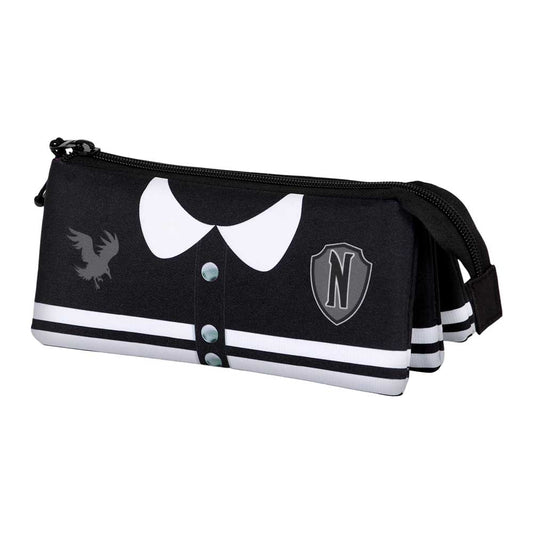 Wednesday Varsity Triple Pencil Case FAN 2.0, Black