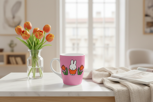Tasse Hase Miffy Tulpen Rosa