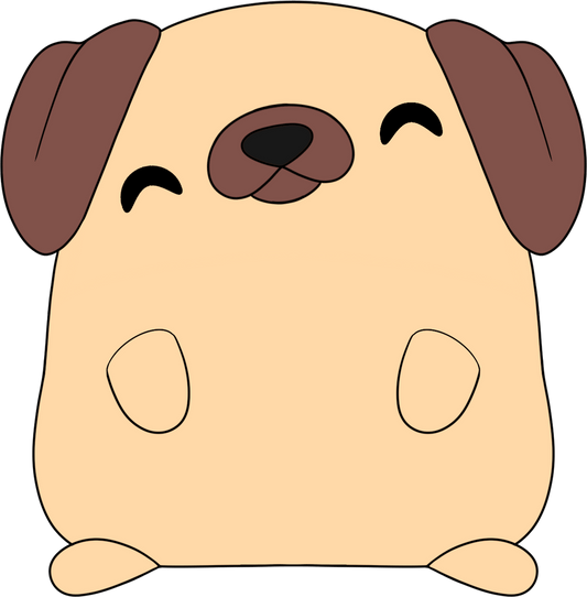 Dude Dans Pug Stickie (6in)